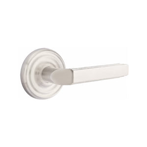 MILANO (M) PASSAGE (HALL/CLOSET) LEVER WITH 2-3/8" BACKSET AND 1/4" ROUND FACEPLATE AND STRIKEPLATE