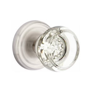 GEORGETOWN GLASS (GT) PRIVACY (BED/BATH) KNOB WITH 2-3/8" BACKSET AND 1/4" ROUND FACEPLATE AND STRIKEPLATE