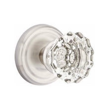 Load image into Gallery viewer, ASTORIA GLASS (AS) PRIVACY (BED/BATH) KNOB WITH 2-3/8&quot; BACKSET AND 1/4&quot; ROUND FACEPLATE AND STRIKEPLATE
