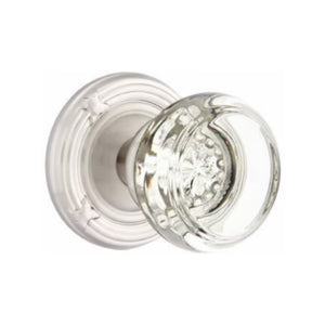 GEORGETOWN GLASS (GT) PASSAGE (HALL/CLOSET) KNOB WITH 2-3/8" BACKSET AND 1/4" ROUND FACEPLATE AND STRIKEPLATE