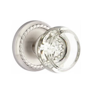 GEORGETOWN GLASS (GT) PRIVACY (BED/BATH) KNOB WITH 2-3/8" BACKSET AND 1/4" ROUND FACEPLATE AND STRIKEPLATE