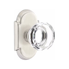 Load image into Gallery viewer, LOWELL GLASS (LW) PRIVACY (BED/BATH) KNOB WITH 2-3/8&quot; BACKSET AND 1/4&quot; ROUND FACEPLATE AND STRIKEPLATE
