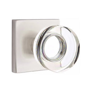 MODERN DISC GLASS (MDC) PASSAGE (HALL/CLOSET) KNOB WITH 2-3/8" BACKSET AND 1/4" ROUND FACEPLATE AND STRIKEPLATE