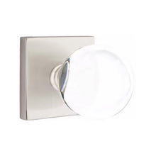 Load image into Gallery viewer, BRISTOL GLASS (BL) PRIVACY (BED/BATH) KNOB WITH 2-3/8&quot; BACKSET AND 1/4&quot; ROUND FACEPLATE AND STRIKEPLATE WITH MODERN ROSETTE
