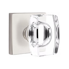 Load image into Gallery viewer, WINDSOR GLASS (WS) PRIVACY (BED/BATH) KNOB WITH 2-3/8&quot; BACKSET AND 1/4&quot; ROUND FACEPLATE AND STRIKEPLATE WITH MODERN ROSETTE
