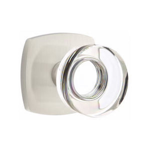 MODERN DISC GLASS (MDC) PRIVACY (BED/BATH) KNOB WITH 2-3/8" BACKSET AND 1/4" ROUND FACEPLATE AND STRIKEPLATE