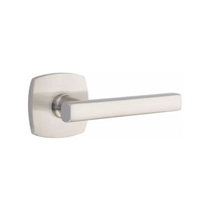 URBAN MODERN SECTIONAL SATIN NICKEL (US15) HANDLESET SINGLE-CYLINDER [4715] W/ 2-3/8" BACKSET AND 1/4" ROUND FACEPLATE AND STRIKEPLATE W/ INTERIOR LEVER