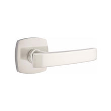 Load image into Gallery viewer, GENEVA (GV) PASSAGE (HALL/CLOSET) LEVER WITH 2-3/8&quot; BACKSET AND 1/4&quot; ROUND FACEPLATE AND STRIKEPLATE
