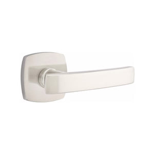 GENEVA (GV) PASSAGE (HALL/CLOSET) LEVER WITH 2-3/8" BACKSET AND 1/4" ROUND FACEPLATE AND STRIKEPLATE