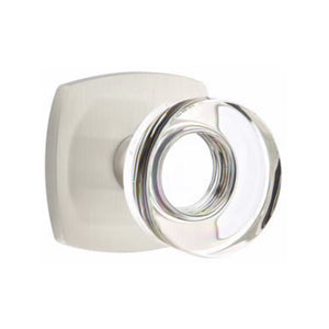 MODERN DISC GLASS (MDC) PASSAGE (HALL/CLOSET) KNOB WITH 2-3/8" BACKSET AND 1/4" ROUND FACEPLATE AND STRIKEPLATE