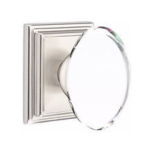Load image into Gallery viewer, HAMPTON GLASS (HT) PASSAGE (HALL/CLOSET) KNOB WITH 2-3/8&quot; BACKSET AND 1/4&quot; FACEPLATE AND STRIKEPLATE WITH TRADITIONAL ROSETTE

