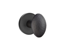 Load image into Gallery viewer, HAMMERED EGG (HE) PRIVACY (BED/BATH) KNOB WITH 2-3/8&quot; BACKSET AND 1/4&quot; ROUND FACEPLATE AND STRIKEPLATE

