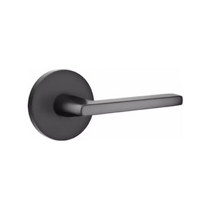 HELIOS (HLO) PRIVACY (BED/BATH) LEVER WITH 2-3/8" BACKSET AND 1/4" ROUND FACEPLATE AND STRIKEPLATE