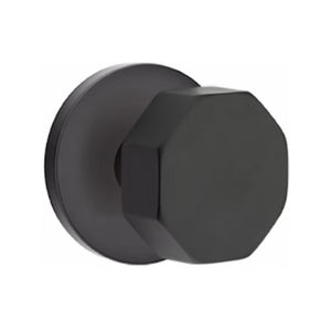 OCTAGON (OCT) PRIVACY (BED/BATH) KNOB WITH 2-3/8" BACKSET AND 1/4" ROUND FACEPLATE AND STRIKEPLATE