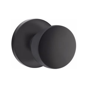 LAURENT (LAU) PRIVACY (BED/BATH) KNOB WITH 2-3/8" BACKSET AND 1/4" ROUND FACEPLATE AND STRIKEPLATE