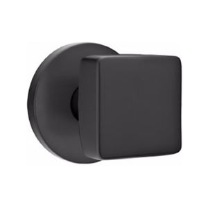 SQUARE (SQU) PRIVACY (BED/BATH) KNOB WITH 2-3/8" BACKSET AND 1/4" ROUND FACEPLATE AND STRIKEPLATE