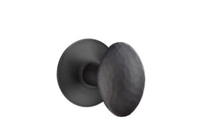 Load image into Gallery viewer, HAMMERED EGG (HE) PRIVACY (BED/BATH) KNOB WITH 2-3/8&quot; BACKSET AND 1/4&quot; ROUND FACEPLATE AND STRIKEPLATE

