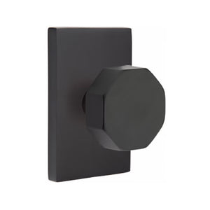 OCTAGON (OCT) PRIVACY (BED/BATH) KNOB WITH 2-3/8" BACKSET AND 1/4" ROUND FACEPLATE AND STRIKEPLATE
