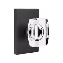 Load image into Gallery viewer, WINDSOR GLASS (WS) PASSAGE (HALL/CLOSET) KNOB WITH 2-3/8&quot; BACKSET AND 1/4&quot; ROUND FACEPLATE AND STRIKEPLATE WITH MODERN ROSETTE
