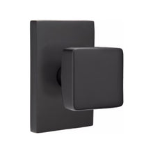 Load image into Gallery viewer, SQUARE (SQU) PASSAGE (HALL/CLOSET) KNOB WITH 2-3/8&quot; BACKSET AND 1/4&quot; ROUND FACEPLATE AND STRIKEPLATE
