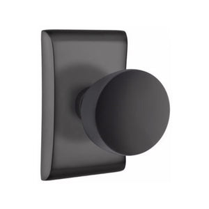 ARES FLAT BLACK (US19) HANDLESET DUMMY [4807] W/ 2-3/8" BACKSET AND 1/4" ROUND FACEPLATE AND STRIKEPLATE W/ INTERIOR KNOB