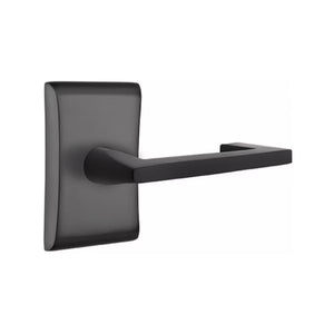 ARES FLAT BLACK (US19) HANDLESET DUMMY [4807] W/ 2-3/8" BACKSET AND 1/4" ROUND FACEPLATE AND STRIKEPLATE W/ INTERIOR LEVER
