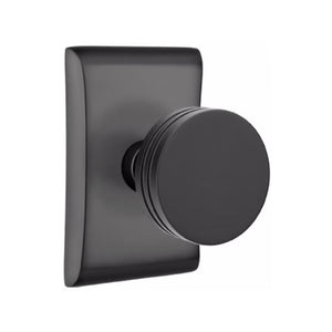 ARES FLAT BLACK (US19) HANDLESET DUMMY [4807] W/ 2-3/8" BACKSET AND 1/4" ROUND FACEPLATE AND STRIKEPLATE W/ INTERIOR KNOB
