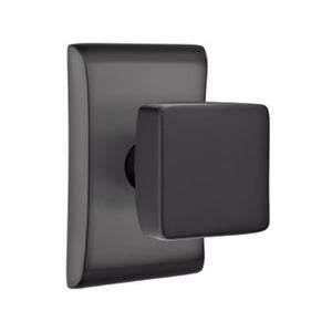 SQUARE (SQU) PASSAGE (HALL/CLOSET) KNOB WITH 2-3/8" BACKSET AND 1/4" ROUND FACEPLATE AND STRIKEPLATE