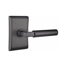 Load image into Gallery viewer, ARES FLAT BLACK (US19) HANDLESET DUMMY [4807] W/ 2-3/8&quot; BACKSET AND 1/4&quot; ROUND FACEPLATE AND STRIKEPLATE W/ INTERIOR LEVER
