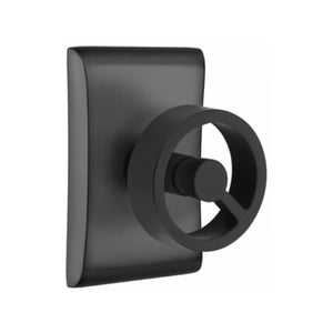 SPOKE (SPK) PRIVACY (BED/BATH) KNOB WITH 2-3/8" BACKSET AND 1/4" ROUND FACEPLATE AND STRIKEPLATE