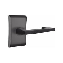 Load image into Gallery viewer, ARES FLAT BLACK (US19) HANDLESET DUMMY [4807] W/ 2-3/8&quot; BACKSET AND 1/4&quot; ROUND FACEPLATE AND STRIKEPLATE W/ INTERIOR LEVER
