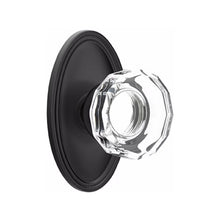 Load image into Gallery viewer, LOWELL GLASS (LW) PASSAGE (HALL/CLOSET) KNOB WITH 2-3/8&quot; BACKSET AND 1/4&quot; ROUND FACEPLATE AND STRIKEPLATE
