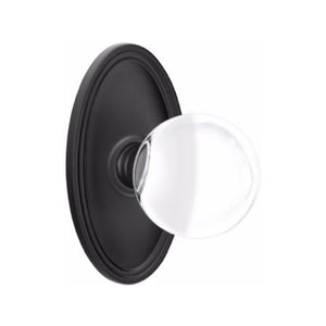 BRISTOL GLASS (BL) PASSAGE (HALL/CLOSET) KNOB WITH 2-3/8" BACKSET AND 1/4" ROUND FACEPLATE AND STRIKEPLATE WITH TRADITIONAL ROSETTE
