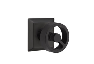 SPOKE (SPK) PRIVACY (BED/BATH) KNOB WITH 2-3/8" BACKSET AND 1/4" ROUND FACEPLATE AND STRIKEPLATE