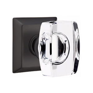 WINDSOR GLASS (WS) PASSAGE (HALL/CLOSET) KNOB WITH 2-3/8" BACKSET AND 1/4" ROUND FACEPLATE AND STRIKEPLATE WITH TRADITIONAL ROSETTE
