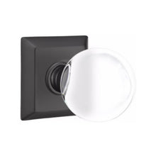 Load image into Gallery viewer, BRISTOL GLASS (BL) PASSAGE (HALL/CLOSET) KNOB WITH 2-3/8&quot; BACKSET AND 1/4&quot; ROUND FACEPLATE AND STRIKEPLATE WITH TRADITIONAL ROSETTE

