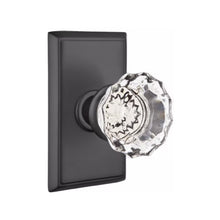 Load image into Gallery viewer, ASTORIA GLASS (AS) PRIVACY (BED/BATH) KNOB WITH 2-3/8&quot; BACKSET AND 1/4&quot; ROUND FACEPLATE AND STRIKEPLATE
