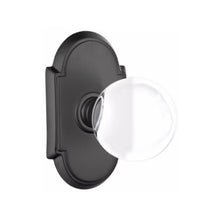 Load image into Gallery viewer, BRISTOL GLASS (BL) PASSAGE (HALL/CLOSET) KNOB WITH 2-3/8&quot; BACKSET AND 1/4&quot; ROUND FACEPLATE AND STRIKEPLATE WITH TRADITIONAL ROSETTE
