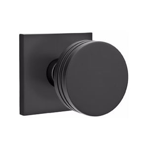 BADEN FLAT BLACK (US19) HANDLESET SINGLE-CYLINDER [4820] W/ 2-3/8" BACKSET AND 1/4" ROUND FACEPLATE AND STRIKEPLATE W/ INTERIOR KNOB