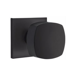 BADEN FLAT BLACK (US19) HANDLESET DUMMY [4810] W/ 2-3/8" BACKSET AND 1/4" ROUND FACEPLATE AND STRIKEPLATE W/ INTERIOR KNOB