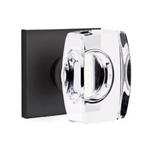 WINDSOR GLASS (WS) PASSAGE (HALL/CLOSET) KNOB WITH 2-3/8" BACKSET AND 1/4" ROUND FACEPLATE AND STRIKEPLATE WITH MODERN ROSETTE