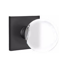 Load image into Gallery viewer, BRISTOL GLASS (BL) PASSAGE (HALL/CLOSET) KNOB WITH 2-3/8&quot; BACKSET AND 1/4&quot; ROUND FACEPLATE AND STRIKEPLATE WITH MODERN ROSETTE
