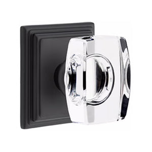 WINDSOR GLASS (WS) PASSAGE (HALL/CLOSET) KNOB WITH 2-3/8" BACKSET AND 1/4" ROUND FACEPLATE AND STRIKEPLATE WITH TRADITIONAL ROSETTE