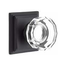 Load image into Gallery viewer, LOWELL GLASS (LW) PASSAGE (HALL/CLOSET) KNOB WITH 2-3/8&quot; BACKSET AND 1/4&quot; ROUND FACEPLATE AND STRIKEPLATE
