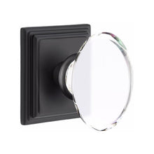 Load image into Gallery viewer, HAMPTON GLASS (HT) PASSAGE (HALL/CLOSET) KNOB WITH 2-3/8&quot; BACKSET AND 1/4&quot; FACEPLATE AND STRIKEPLATE WITH TRADITIONAL ROSETTE
