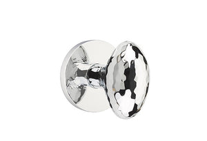 HAMMERED EGG (HE) PASSAGE (HALL/CLOSET) KNOB WITH 2-3/8" BACKSET AND 1/4" ROUND FACEPLATE AND STRIKEPLATE