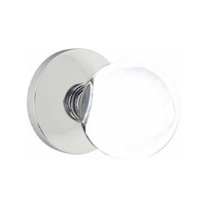 BRISTOL GLASS (BL) PASSAGE (HALL/CLOSET) KNOB WITH 2-3/8" BACKSET AND 1/4" ROUND FACEPLATE AND STRIKEPLATE WITH MODERN ROSETTE