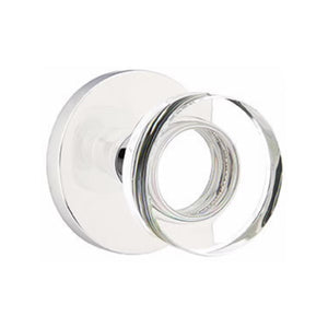 MODERN DISC GLASS (MDC) PRIVACY (BED/BATH) KNOB WITH 2-3/8" BACKSET AND 1/4" ROUND FACEPLATE AND STRIKEPLATE