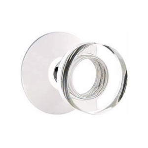 MODERN DISC GLASS (MDC) PRIVACY (BED/BATH) KNOB WITH 2-3/8" BACKSET AND 1/4" ROUND FACEPLATE AND STRIKEPLATE