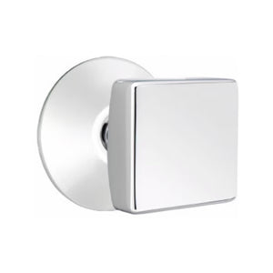 SQUARE (SQU) PRIVACY (BED/BATH) KNOB WITH 2-3/8" BACKSET AND 1/4" ROUND FACEPLATE AND STRIKEPLATE